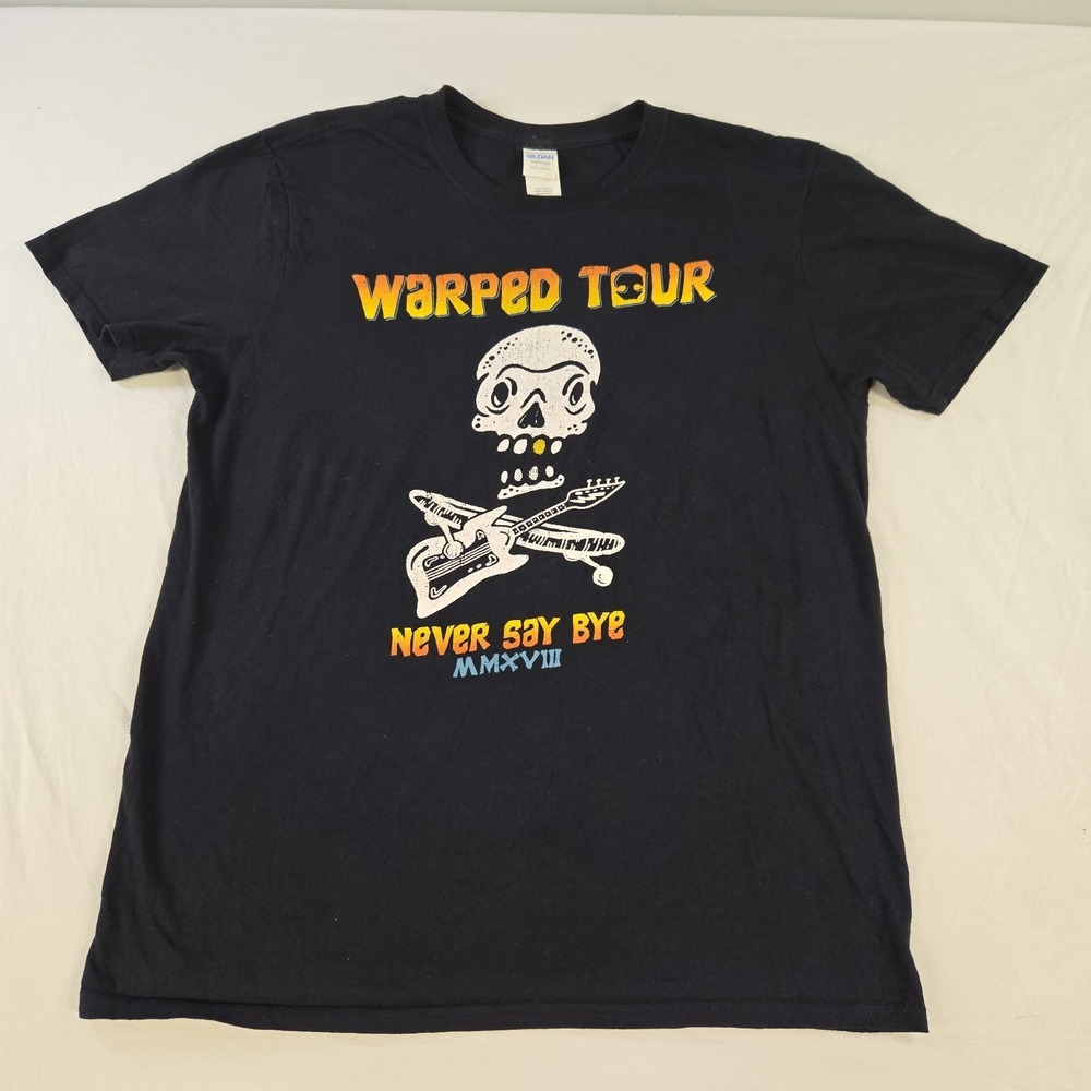 2018 Van's Warped Tour  Never Say Bye Concert Tshirt Mens Size Large Black